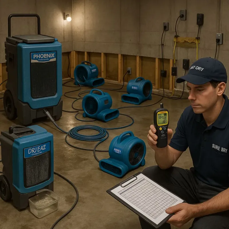 Structural Drying and Dehumidification process in Merchantville, NJ